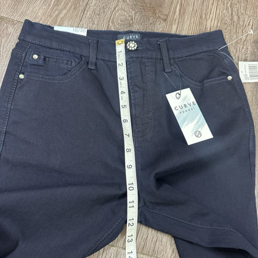 Curve Appeal High Rise Wide Leg Jeans Size 10 / 30 Dark Wash Blue - Picture 6 of 11